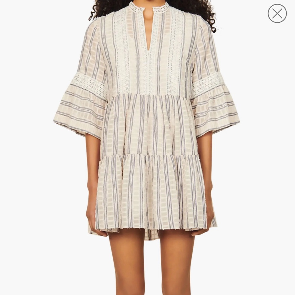 Sandro Stephanie Stripe Tiered Dress